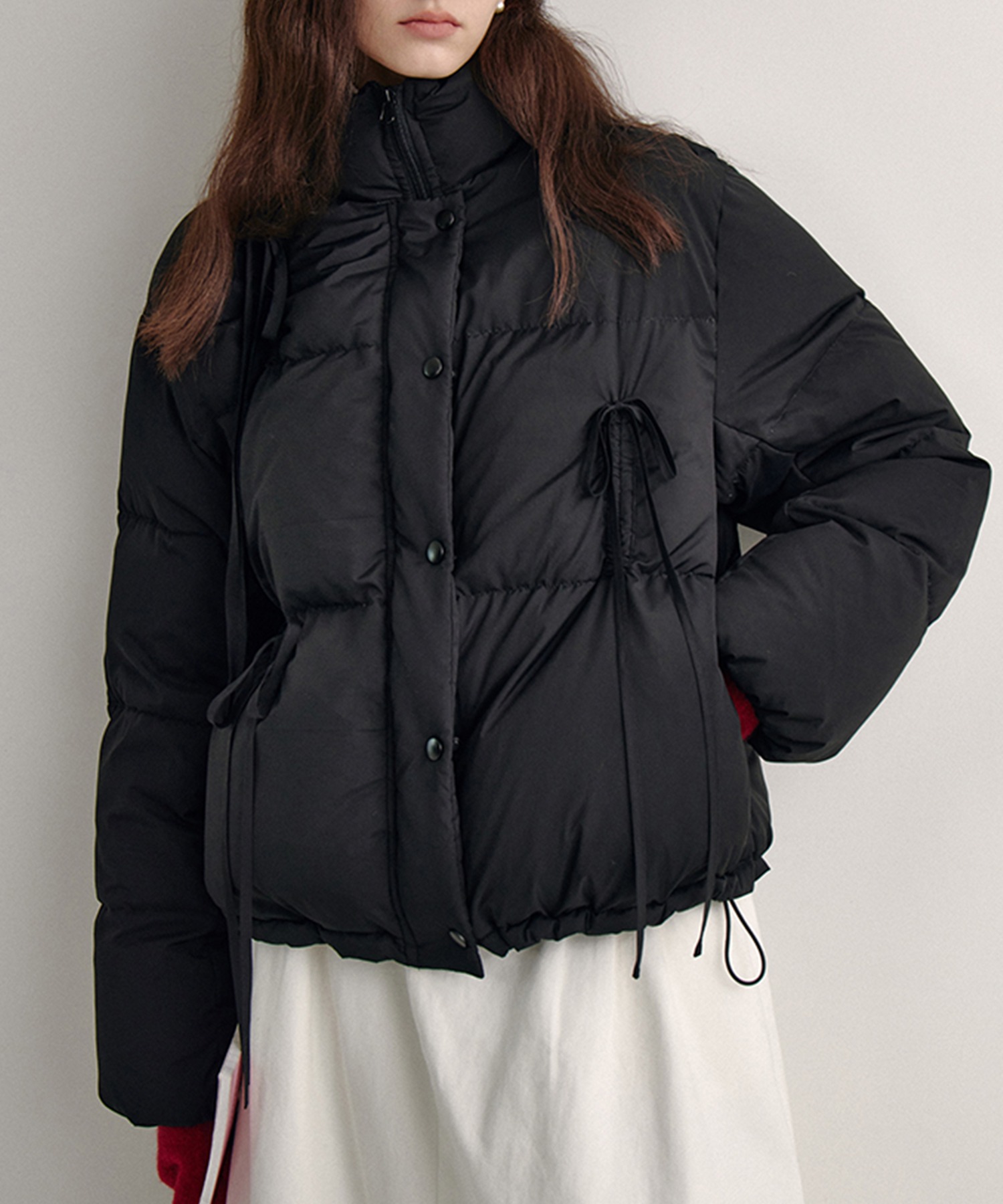 リボンデザイン ショートダウンジャケット FD24Y002【Fano Studios