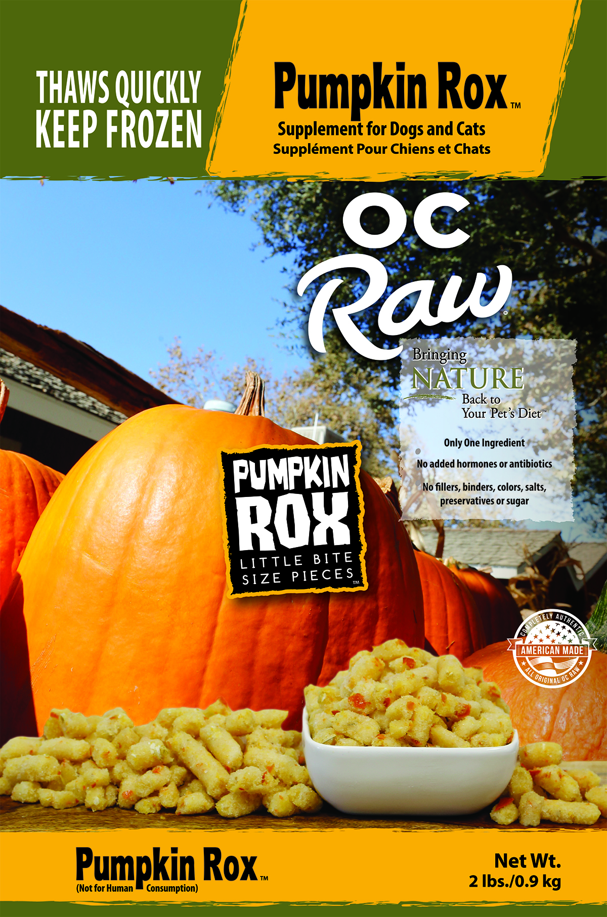 Pumpkin Rox ~ 2 lb. Rox – OC Raw Dog
