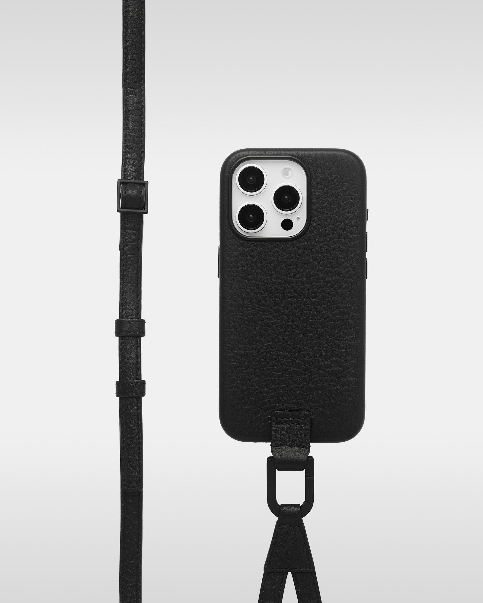 レザー製 iPhoneケース セット / 長さ調節可能 ストラップ付