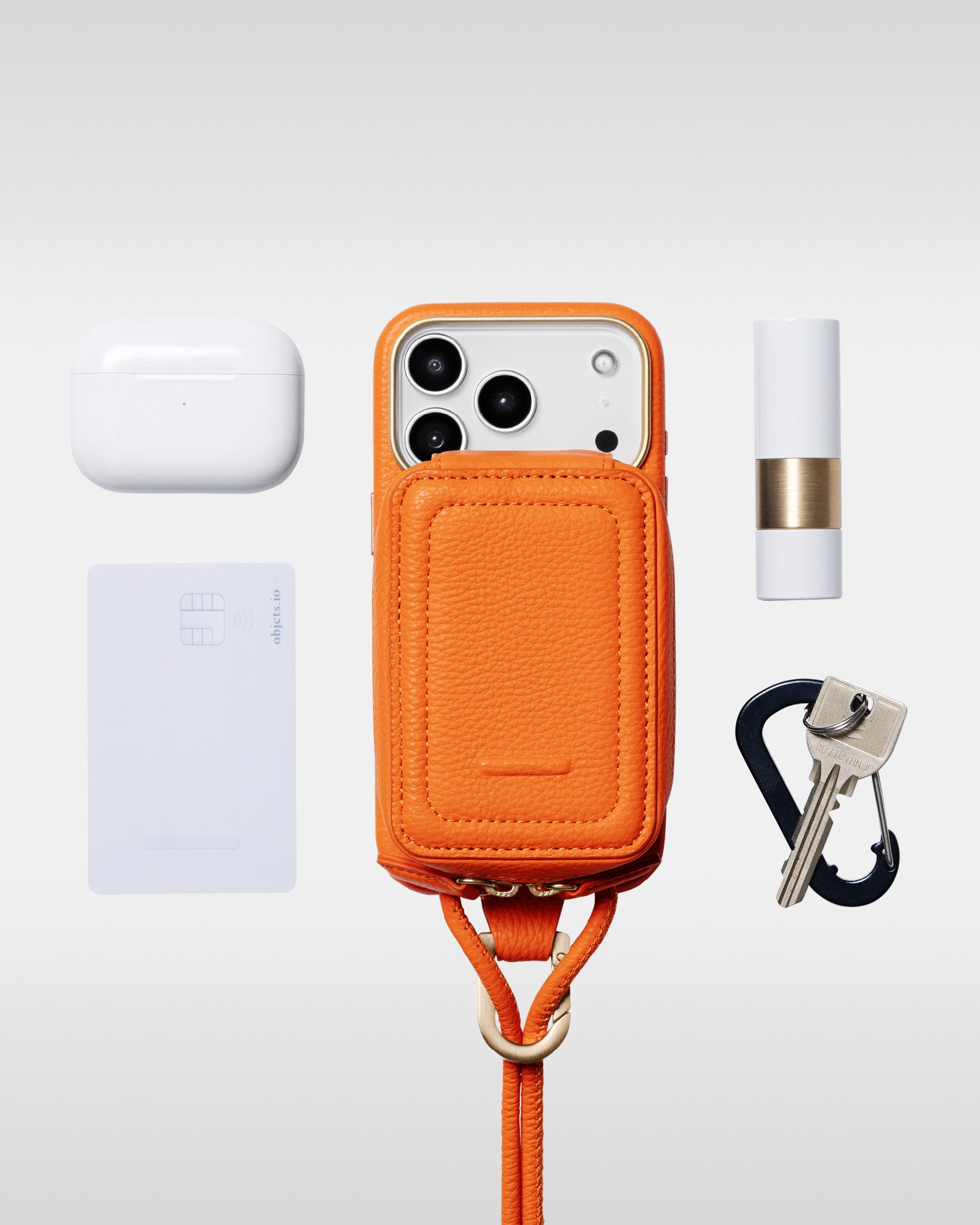 レザー製 iPhoneケース セット / ストラップ付スマホケース / スマホ