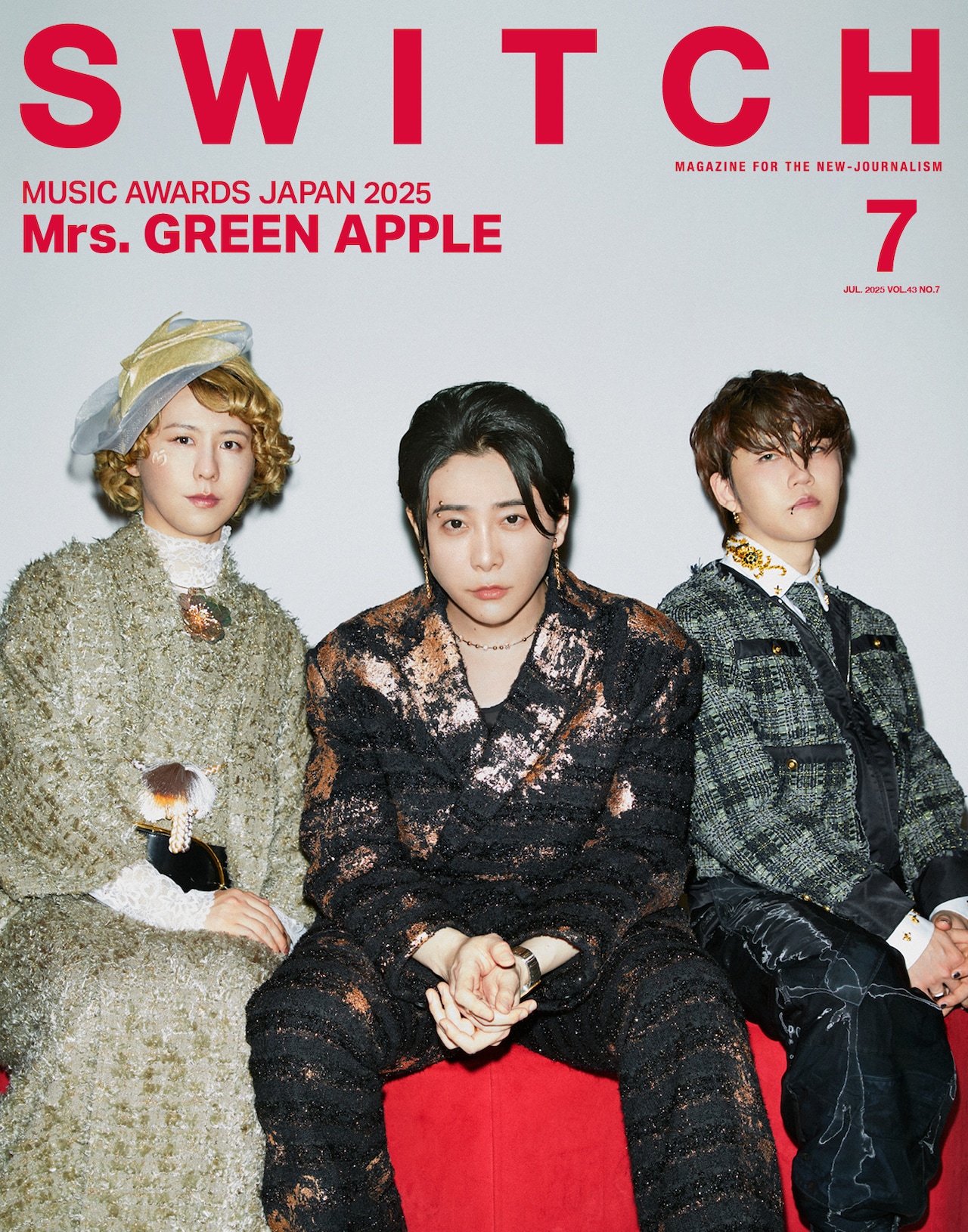 Mrs. GREEN APPLE表紙「SWITCH」7月号に56ページの「MUSIC AWARDS