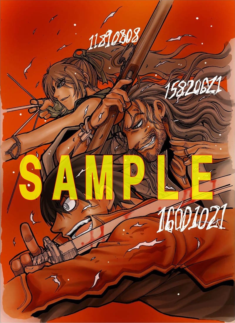 直筆色紙 元村人 ヘルシング ドリフターズ 平野耕太 直筆色紙 元村人