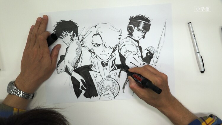 スプリガン、ARMS、海王ダンテのヒーロー集結！皆川亮二のドローイング