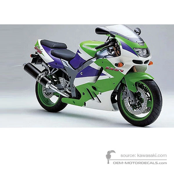 OEM Decals Kawasaki ZX9R 1995 - Green • Original Stickers
