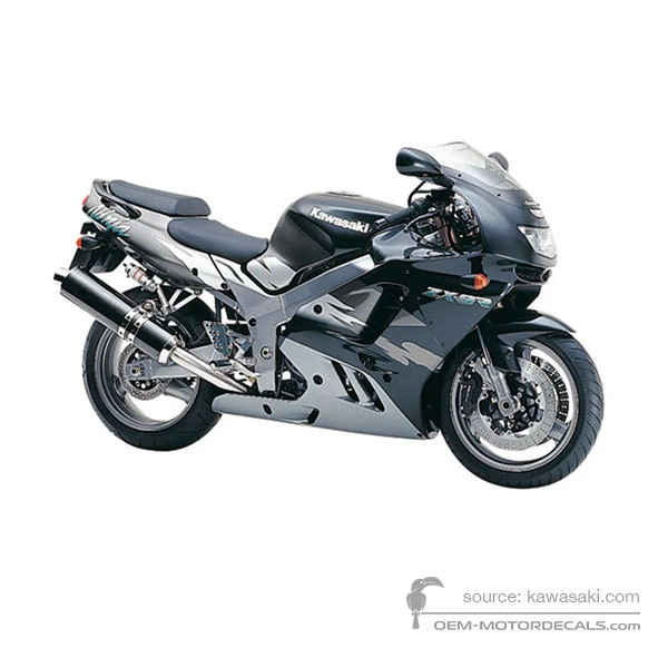 OEM Decals Kawasaki ZX9R 1997 - Black • Original Stickers