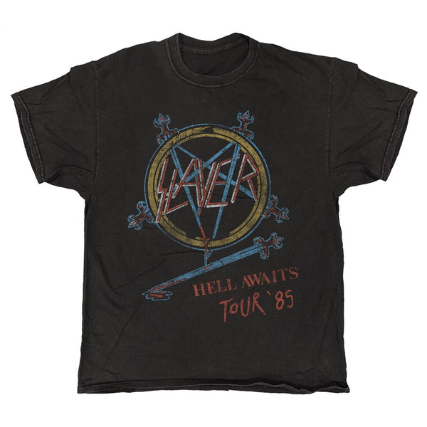 Slayer - Hell Awaits - Black Vintage T-shirt – Official