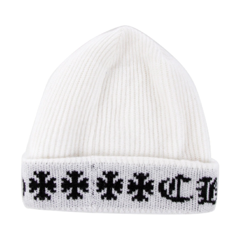 Chrome Hearts Big Daddy Cashmere Beanie – White - Chrome Hearts