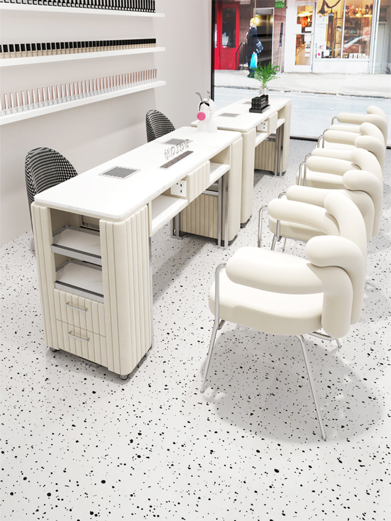 OFFINEO公式 | ネイルテーブル クリーム風 おしゃれ 集塵機付き