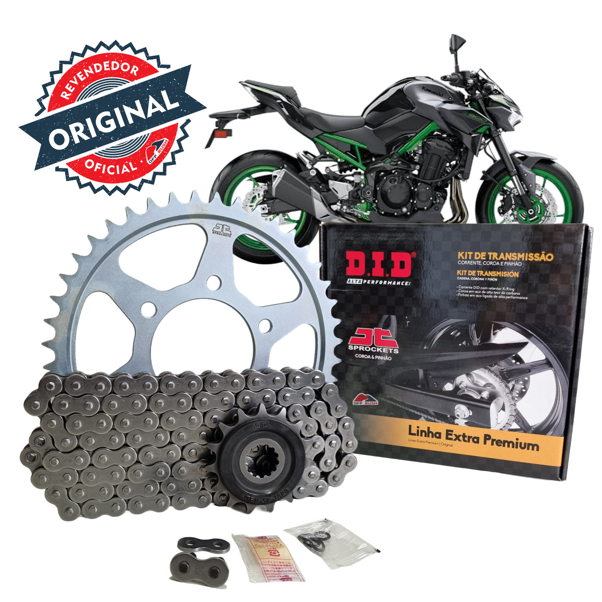 KIT TRANSMISSÃO C/ RETENTOR DID KAWASAKI Z900 2017 a 2023 - 44/15T