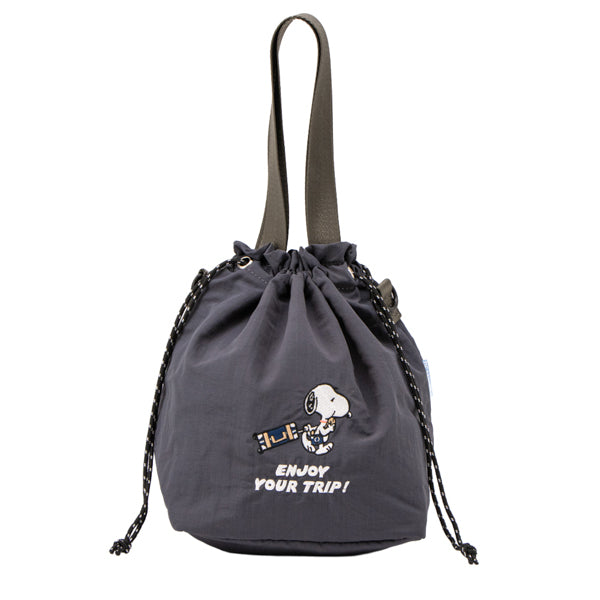 スヌーピー 巾着ショルダーバッグ (enjoy your trip)