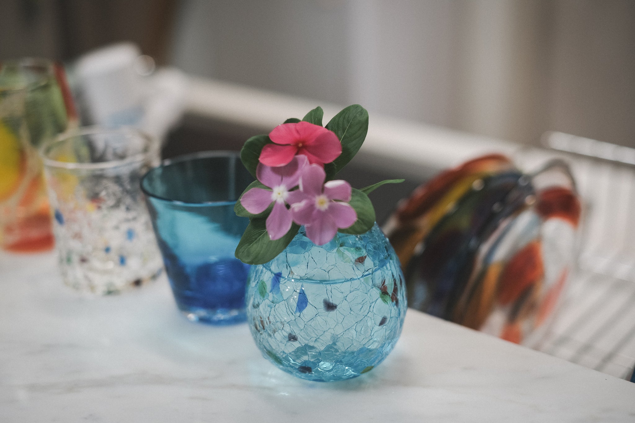 琉球ガラスの海風 アイスクラック一輪 オンラインストア 人気商品