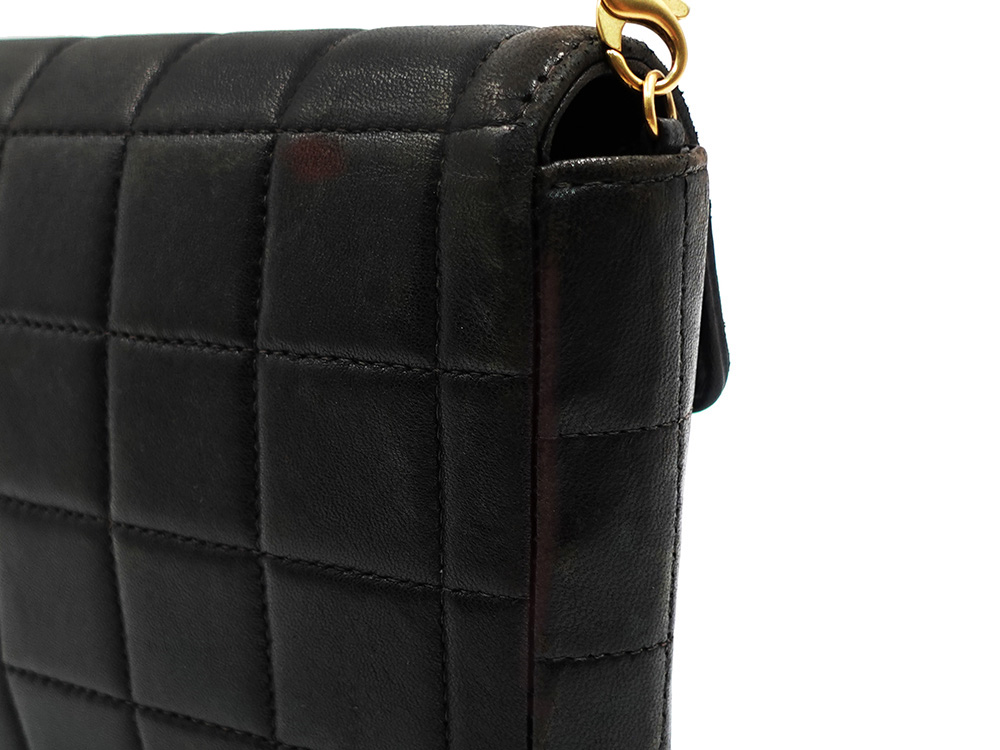 シャネル チョコバー チェーン ショルダーバッグ ブラック A15316