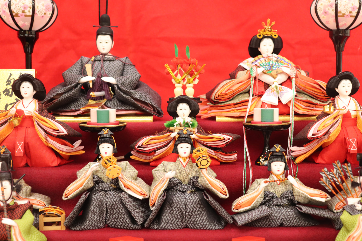 十五人飾り雛人形ガラスケース(58cm×40cm×55cm) – 節句人形の通販