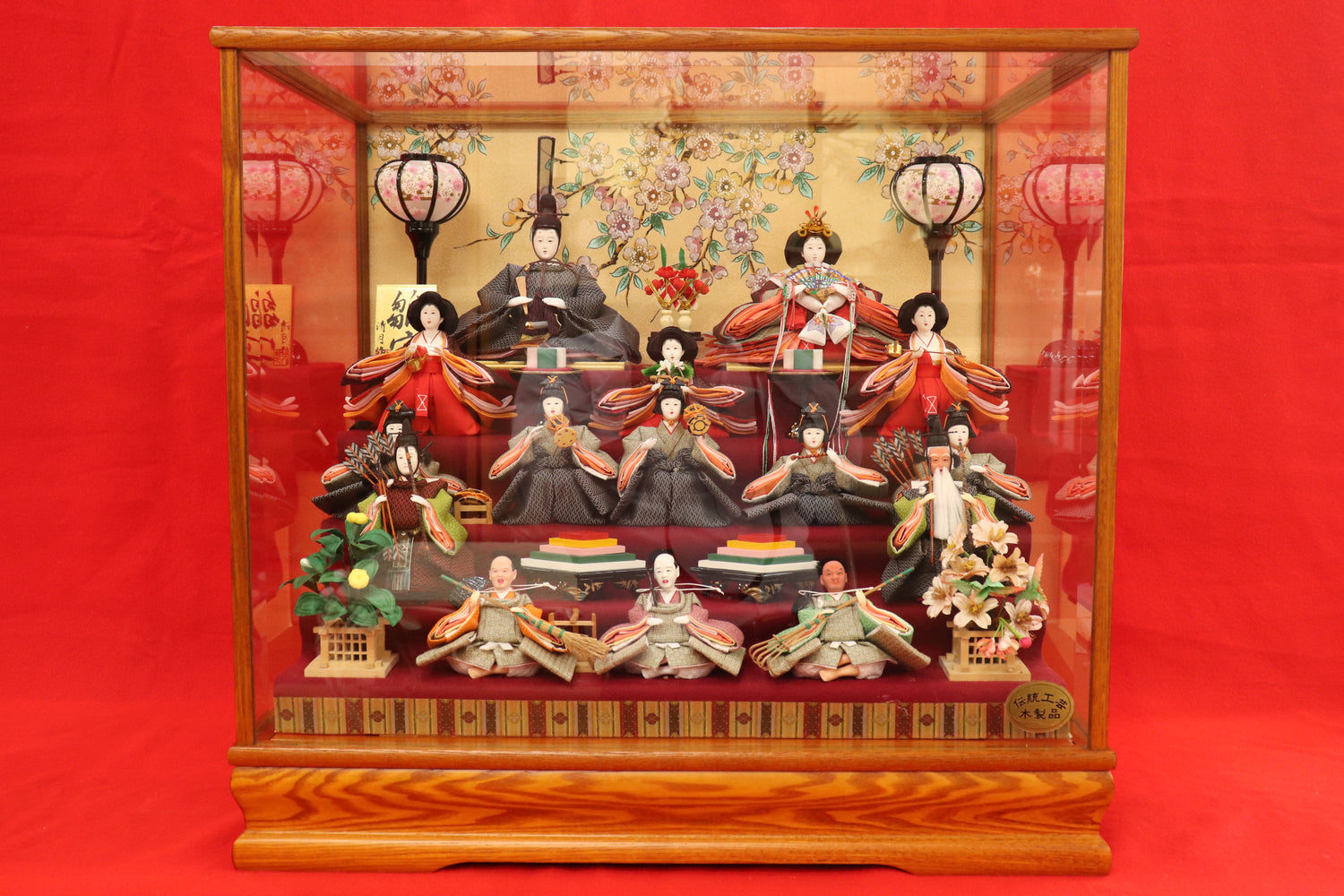 十五人飾り雛人形ガラスケース(58cm×40cm×55cm) – 節句人形の通販