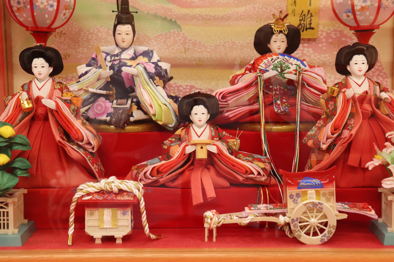 五人飾り雛人形ガラスケース (53cm×33cm×38cm) – 節句人形の通販サイト