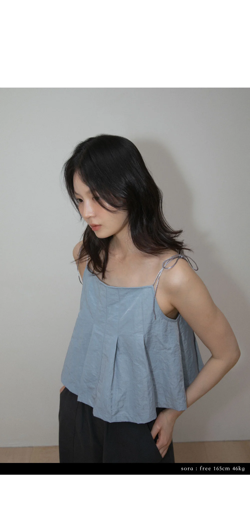 pleated cami top | OHOTORO