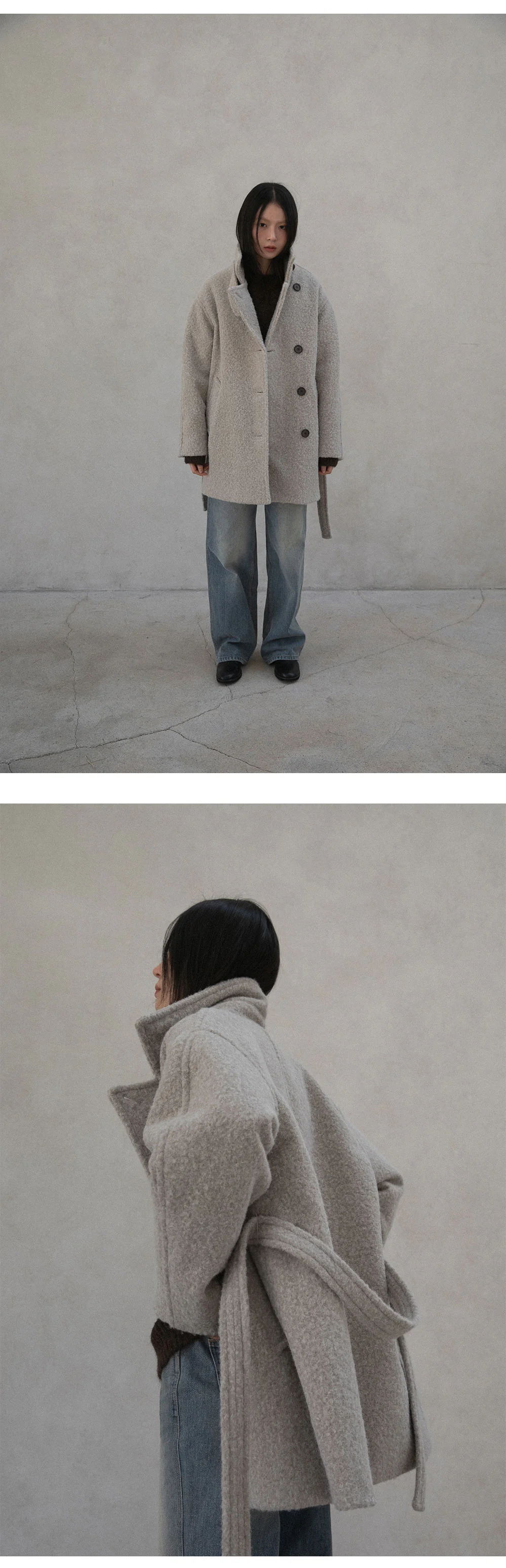 boucle 2way half coat | OHOTORO