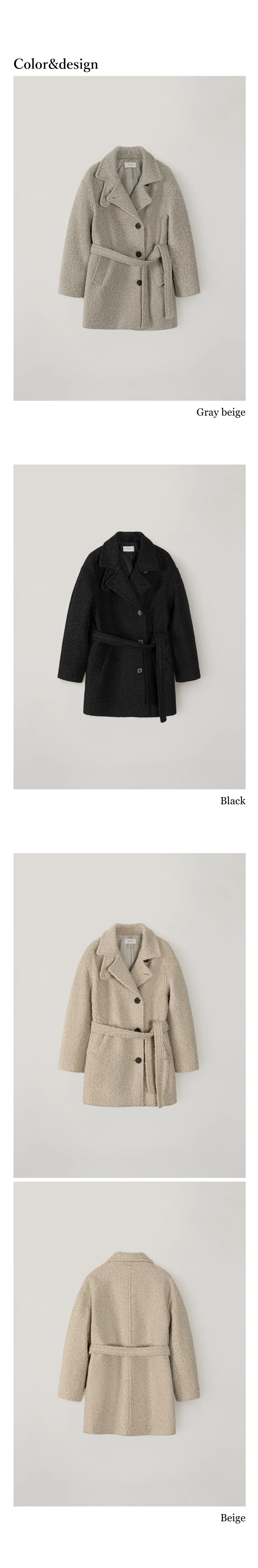 boucle 2way half coat | OHOTORO