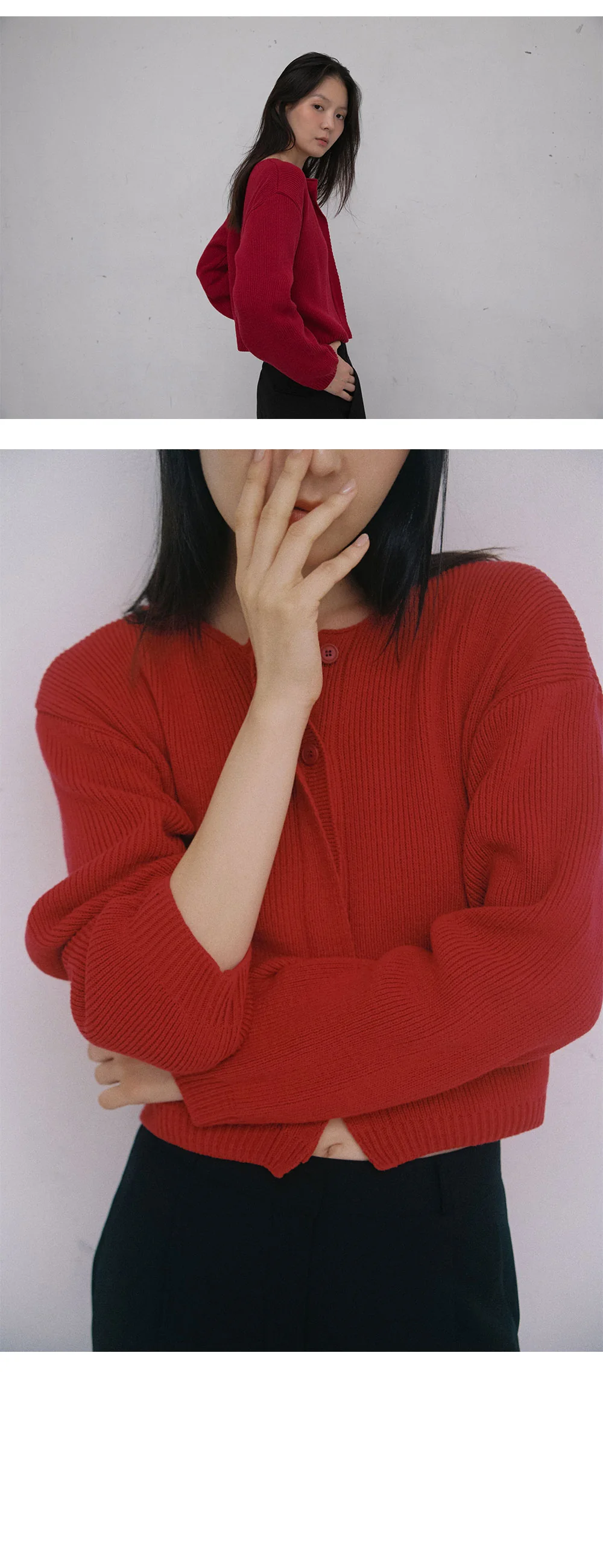 hidden crop cardigan | OHOTORO