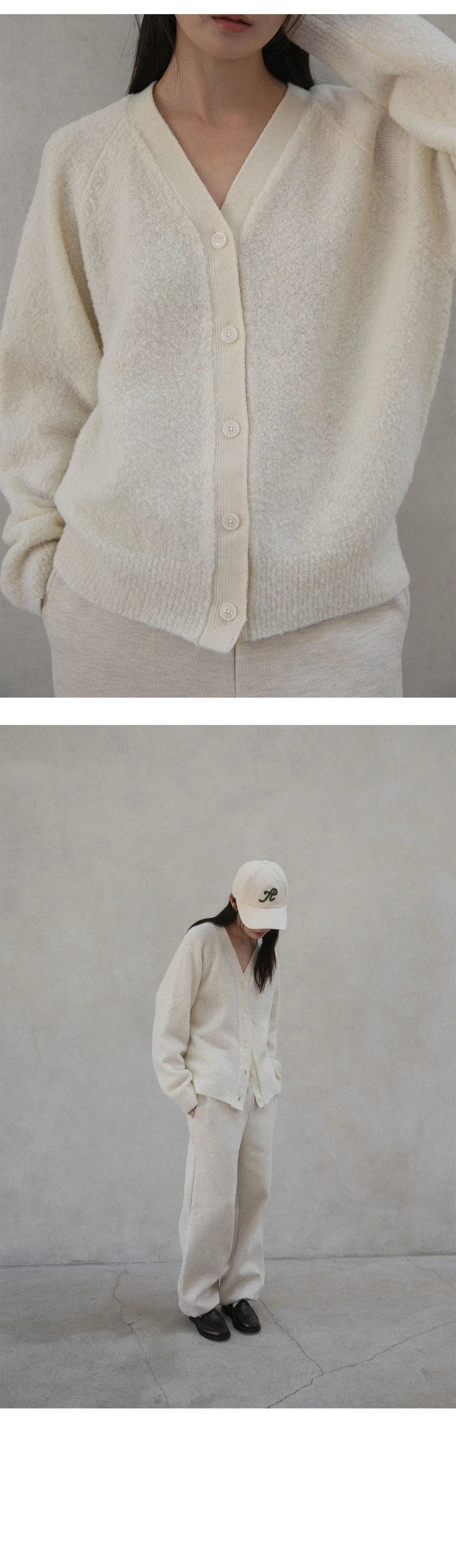 boucle wool cardigan | OHOTORO