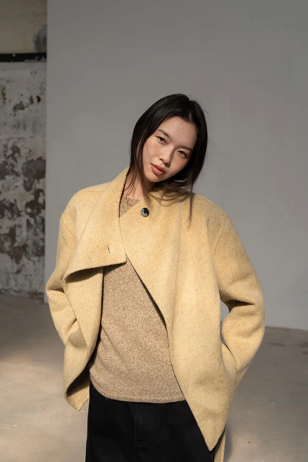 ecru half coat | OHOTORO