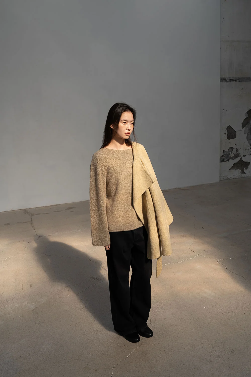 ecru half coat - ohotoro