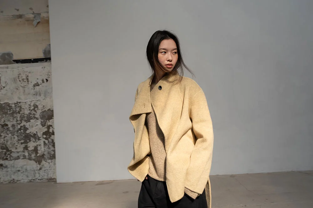 ecru half coat | OHOTORO