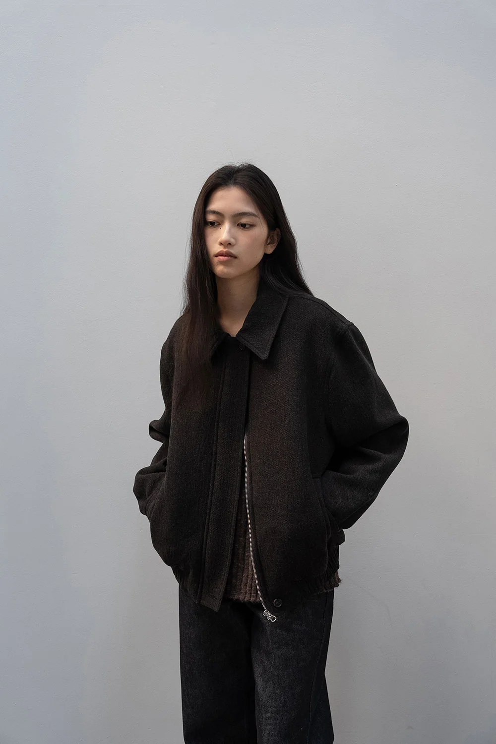 mannish wool blouson | OHOTORO
