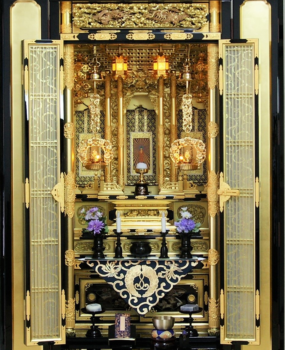 伝統型仏具セット（中）金仏壇20号用 浄土真宗本願寺派（西本願寺）