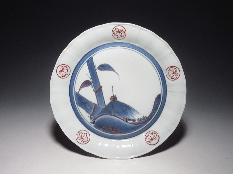 古伊万里 古九谷 赤金銀彩 竹東屋文 七寸皿【明暦～寛文】 ｜ 古陶磁