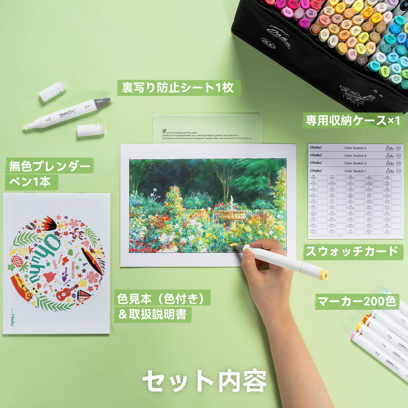 Ohuhu Oahu イラストマーカー 200色 太細両端 – Ohuhu Japan