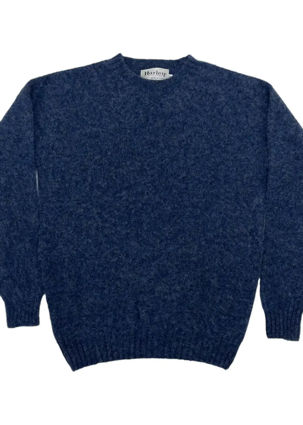 Harley of Scotland Shetland Crewneck Sweater - Denim – Old House