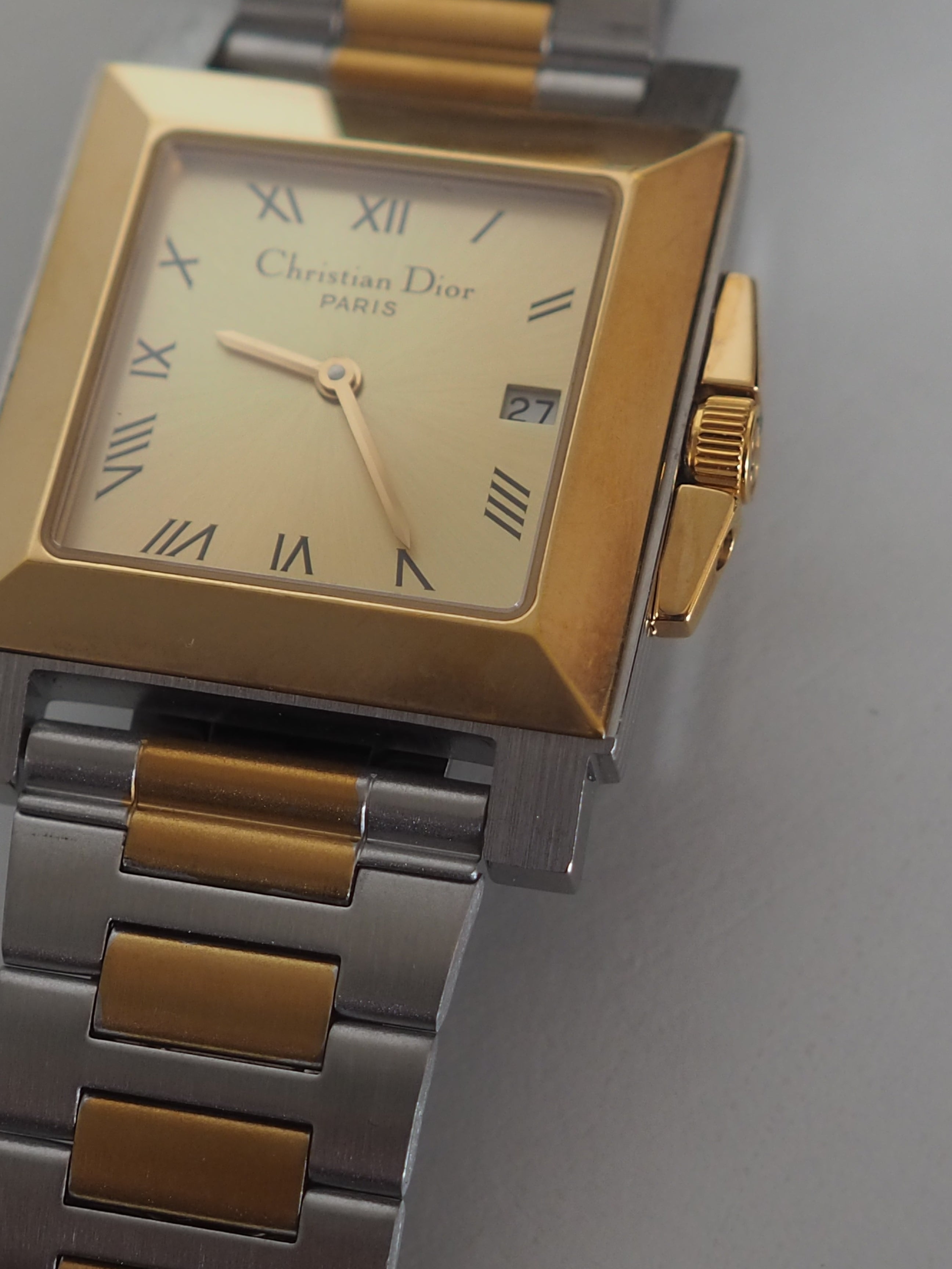 Christian Dior ディオール スクエア ウォッチ 腕時計 コンビ メンズ