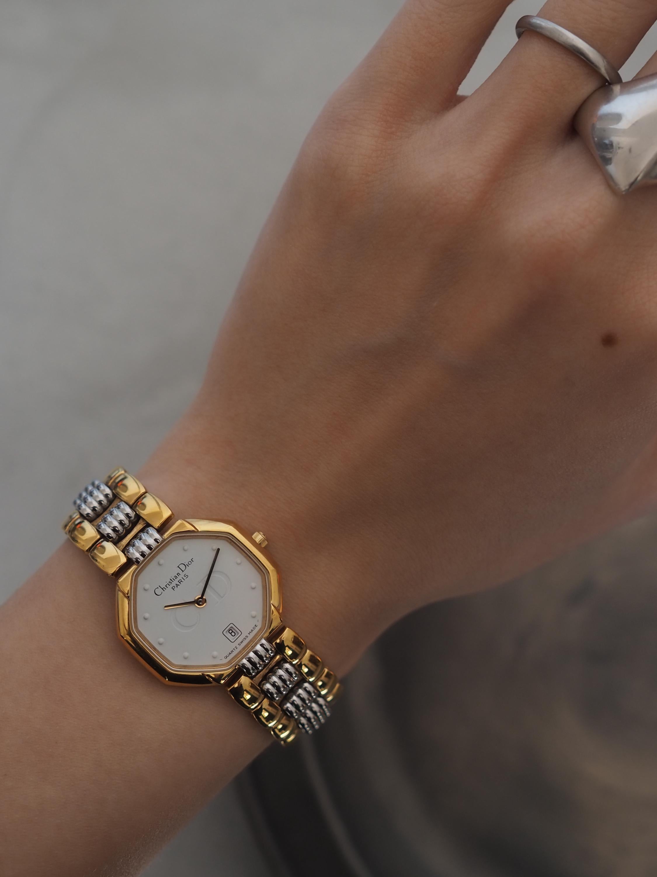 Christian Dior ディオール オクタゴン ウォッチ 腕時計 シルバー