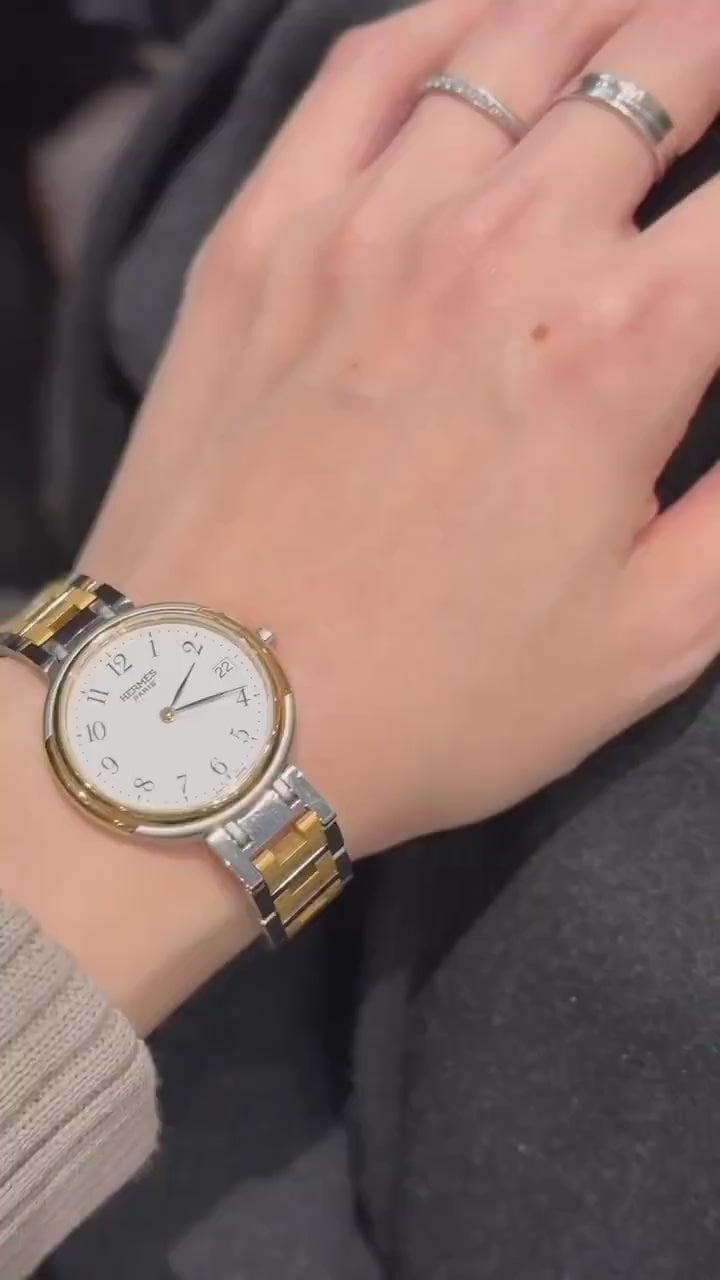 HERMES エルメス ウィンザー ウォッチ 腕時計 シルバー ゴールド