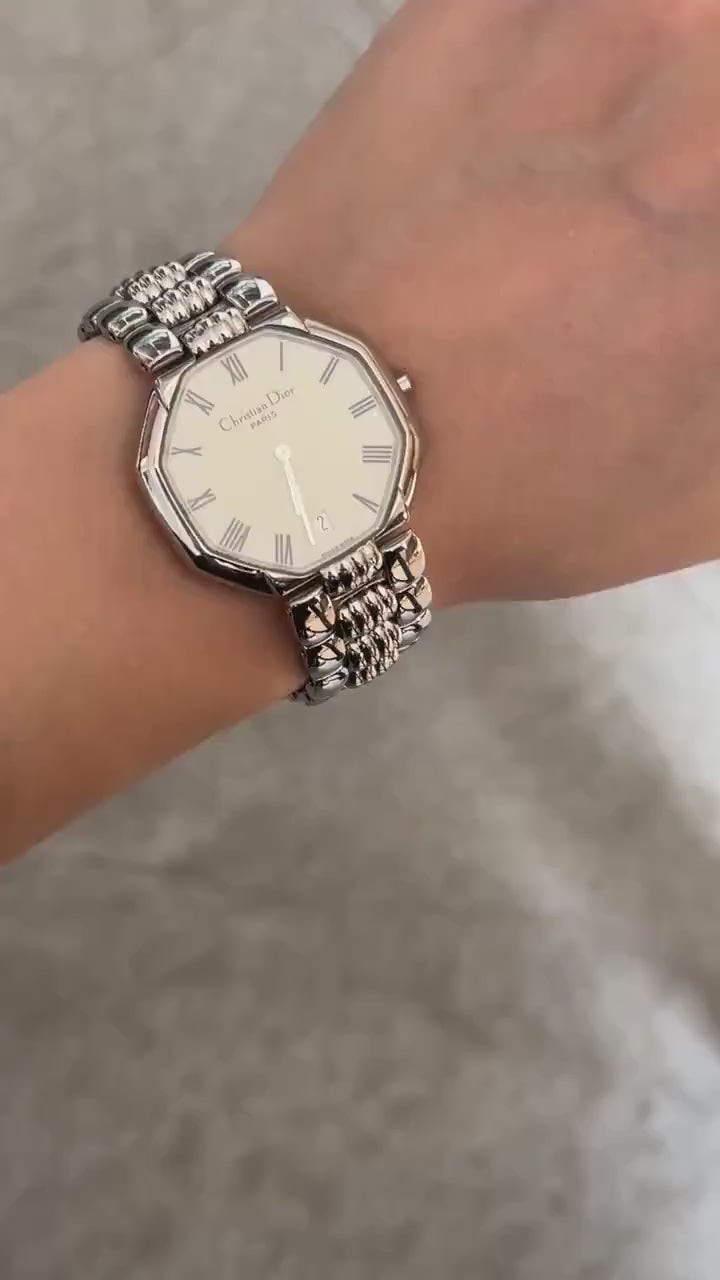 Christian Dior オクタゴン ローマ ウォッチ 腕時計 シルバー