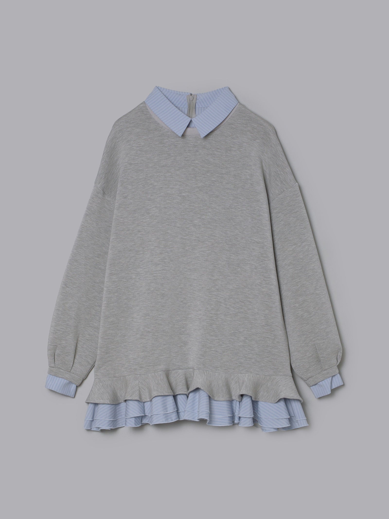 フリルレイヤードダンボールスウェット