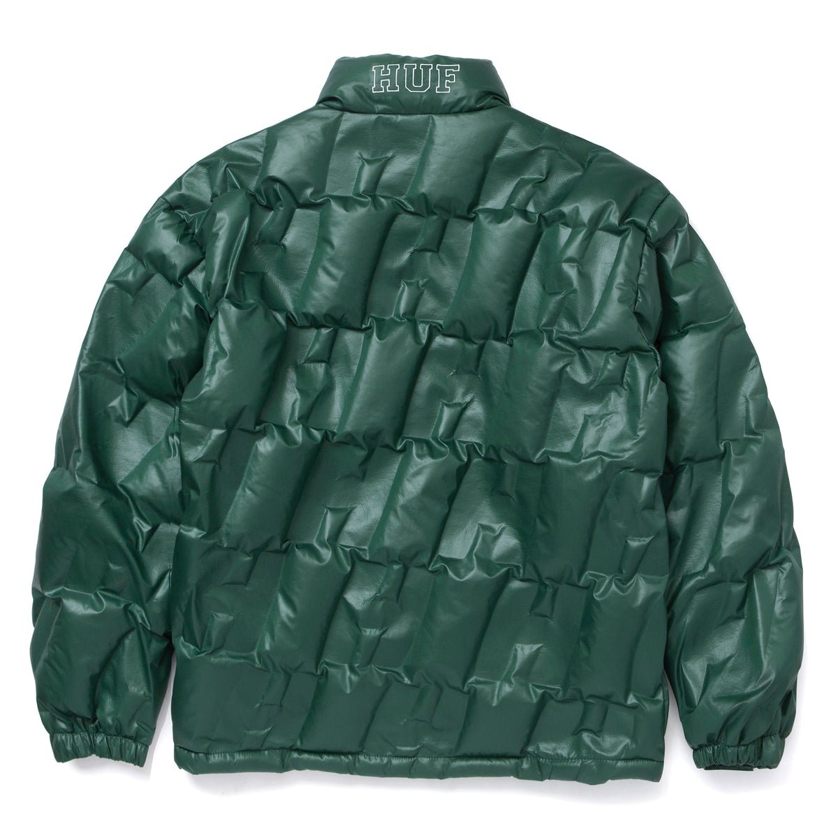 HUF WORLDWIDE MONOGRAM PUFFER JACKET DARK GREEN – Olympia Skateshop