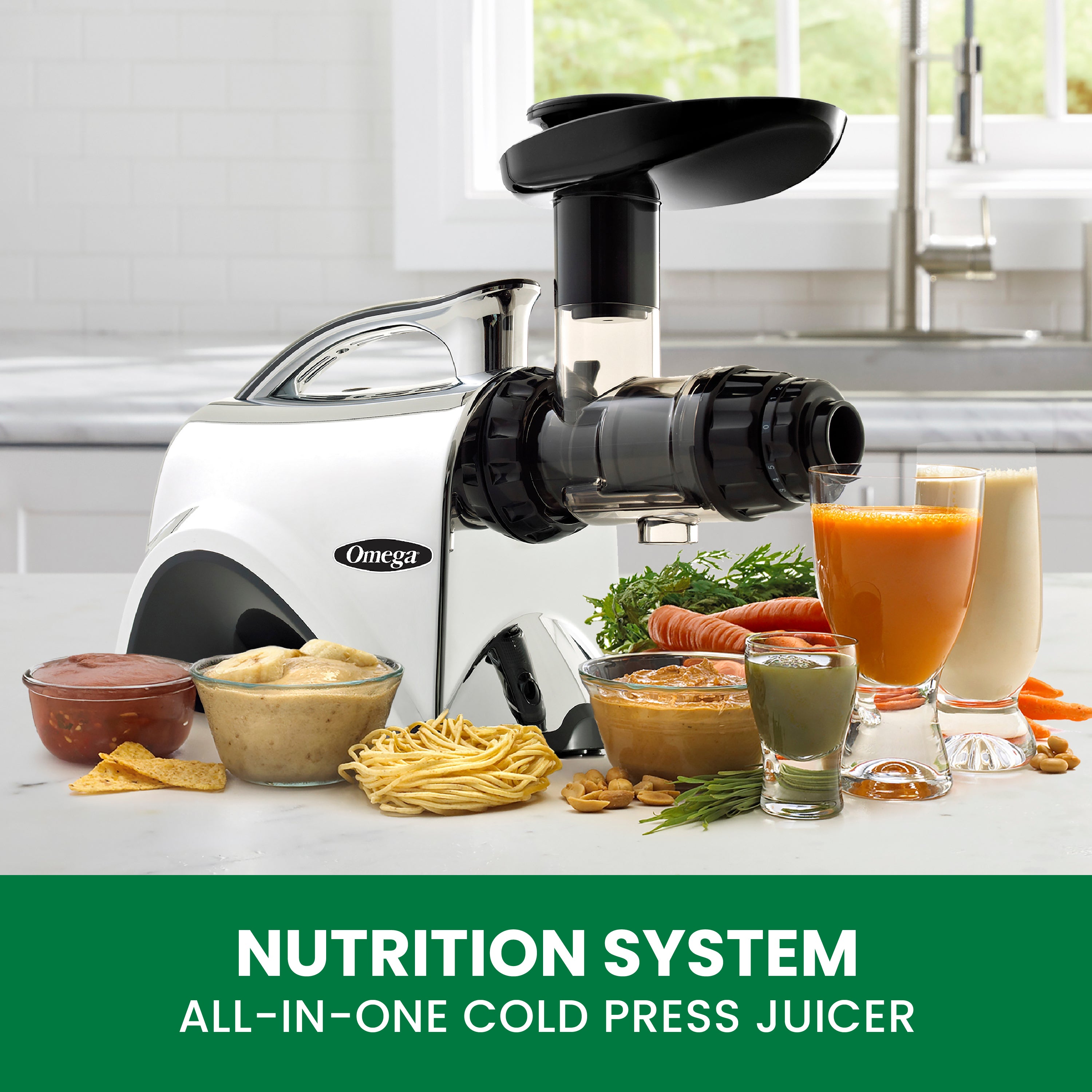 Omega Cold Press Premium Masticating Juicer with Nutrition System