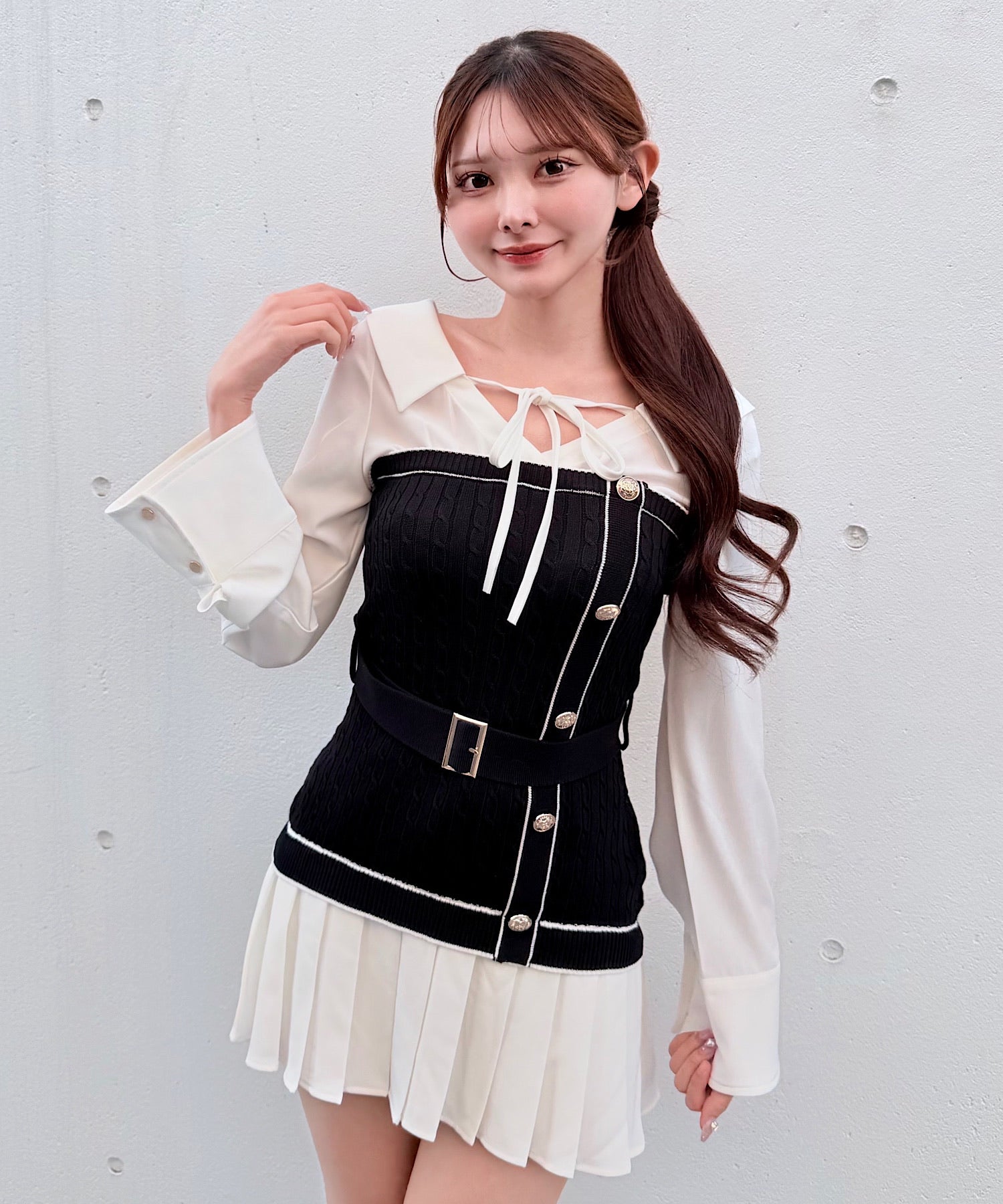 予約商品4月上旬発送】シャツドッキングプリーツワンピース – PARK by