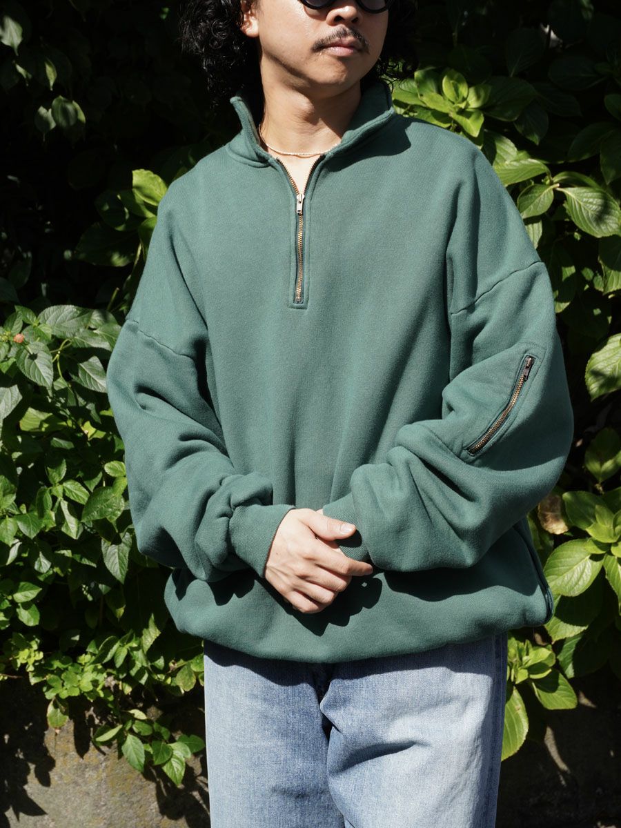 PIGMENT DYED ZIP SWEATSHIRT[GREEN] | 1LDK (ワンエルディーケー