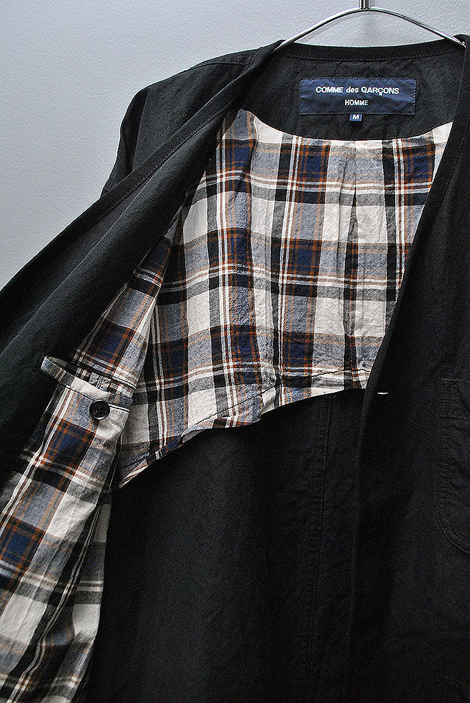 COMME des GARCONS HOMME コットンラミーノーカラージャケット
