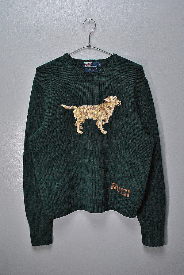 00'S POLO RALPH LAUREN Hand Knit WOOL Sweater