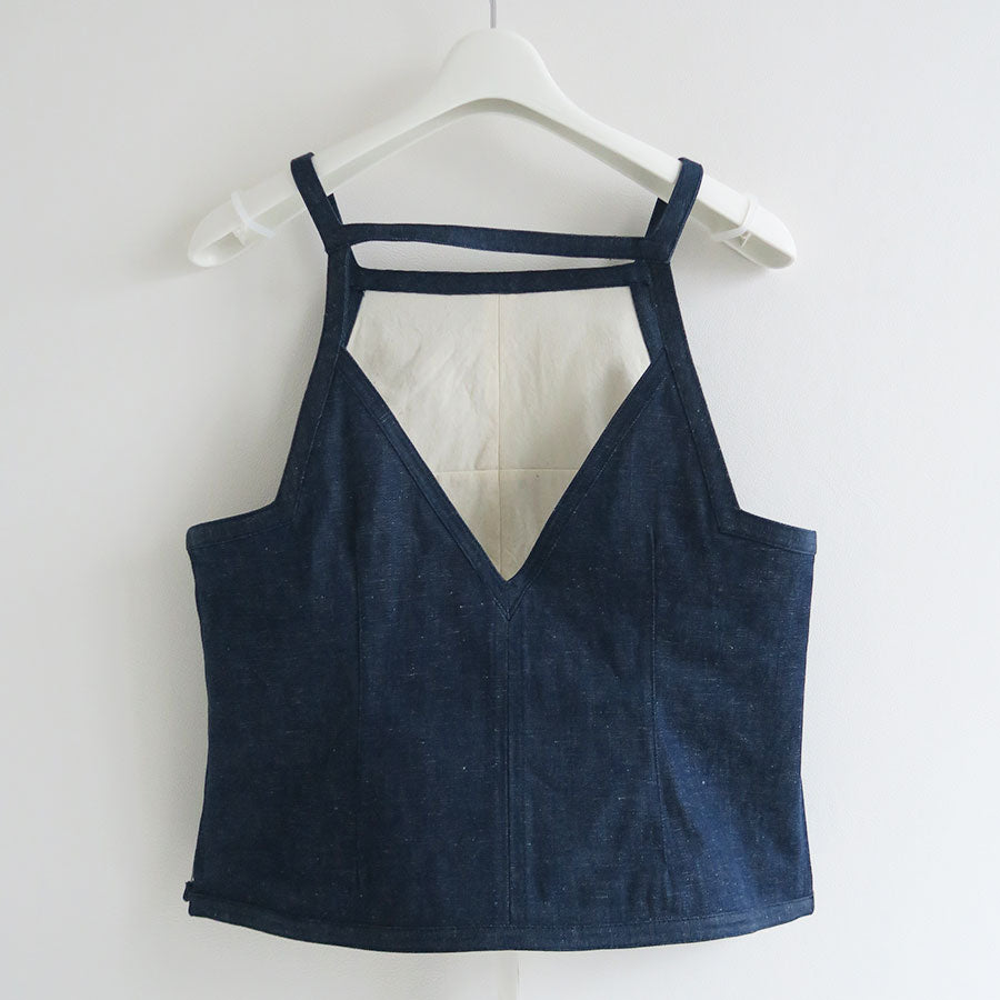 FUMIKA UCHIDA/フミカウチダ】NEPPED DENIM SQUARE-NECK TOP V-TP006の