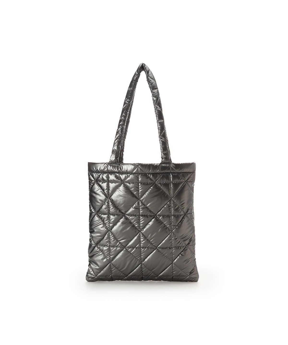 メタリックカラーキルティングトートバッグ(FREE ダークグレー