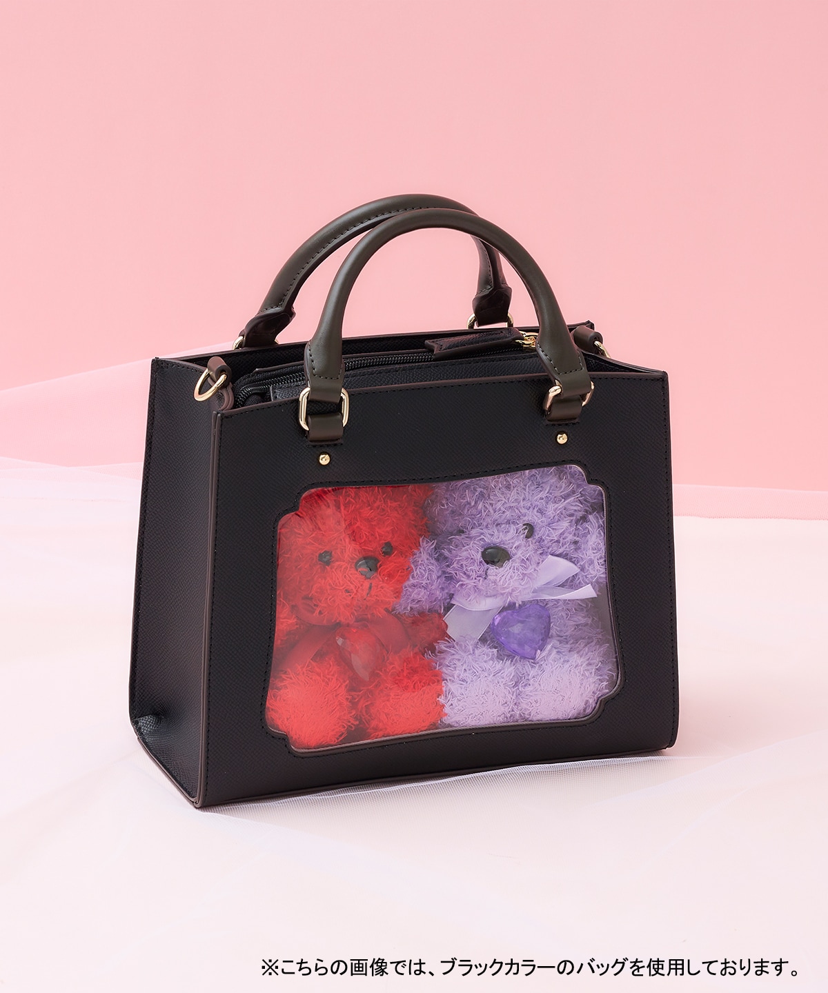 & chouette】≪推し事バッグ≫クリアポケット付きビジューぬいぐるみ