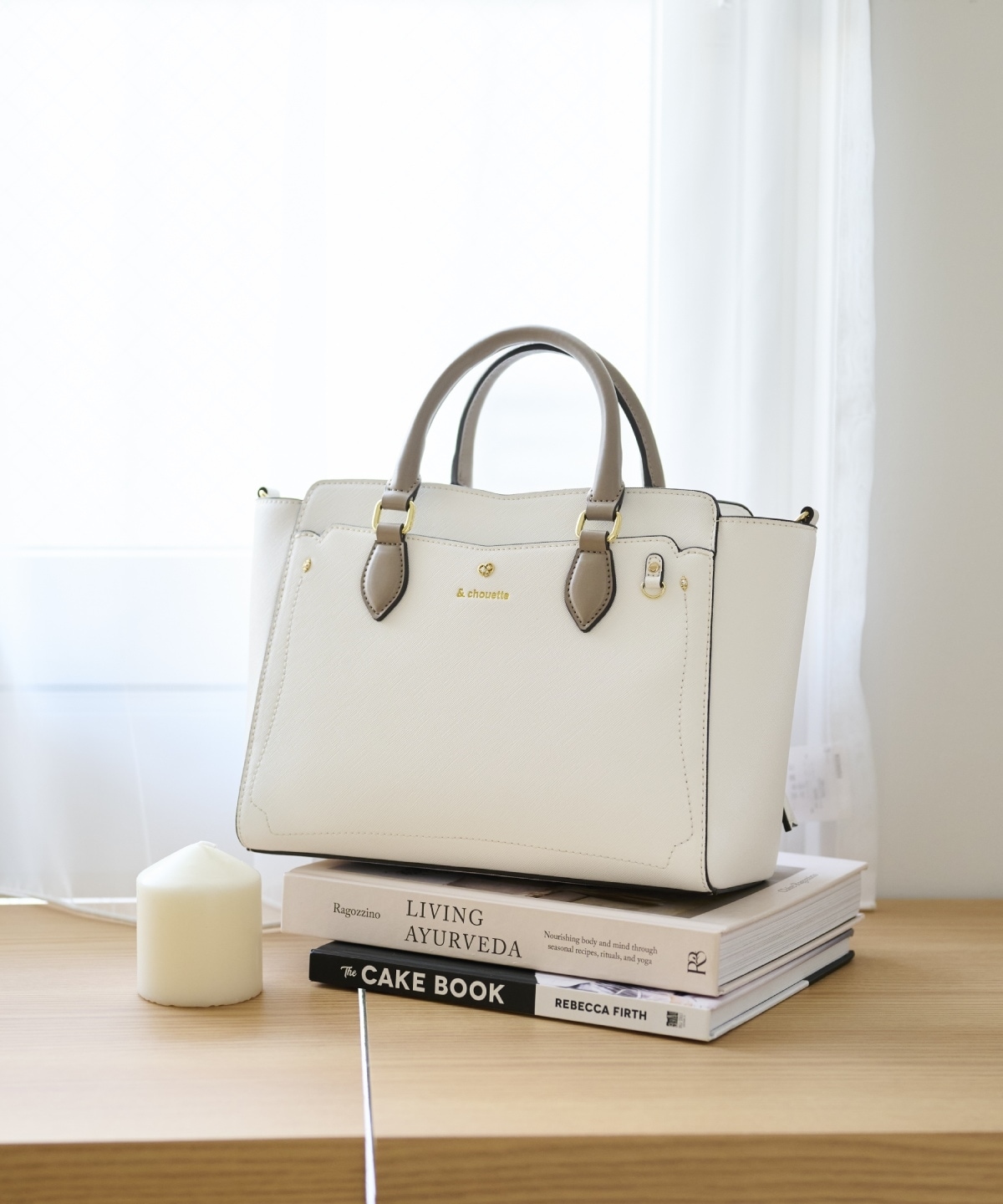 & chouette】《推し事バッグ》クリアポケット付きハートビジュートート