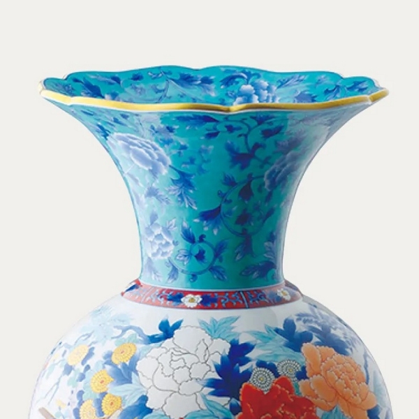 青華緑彩花車模様）切透飾り壺|有田焼の老舗-香蘭社オンラインショップ