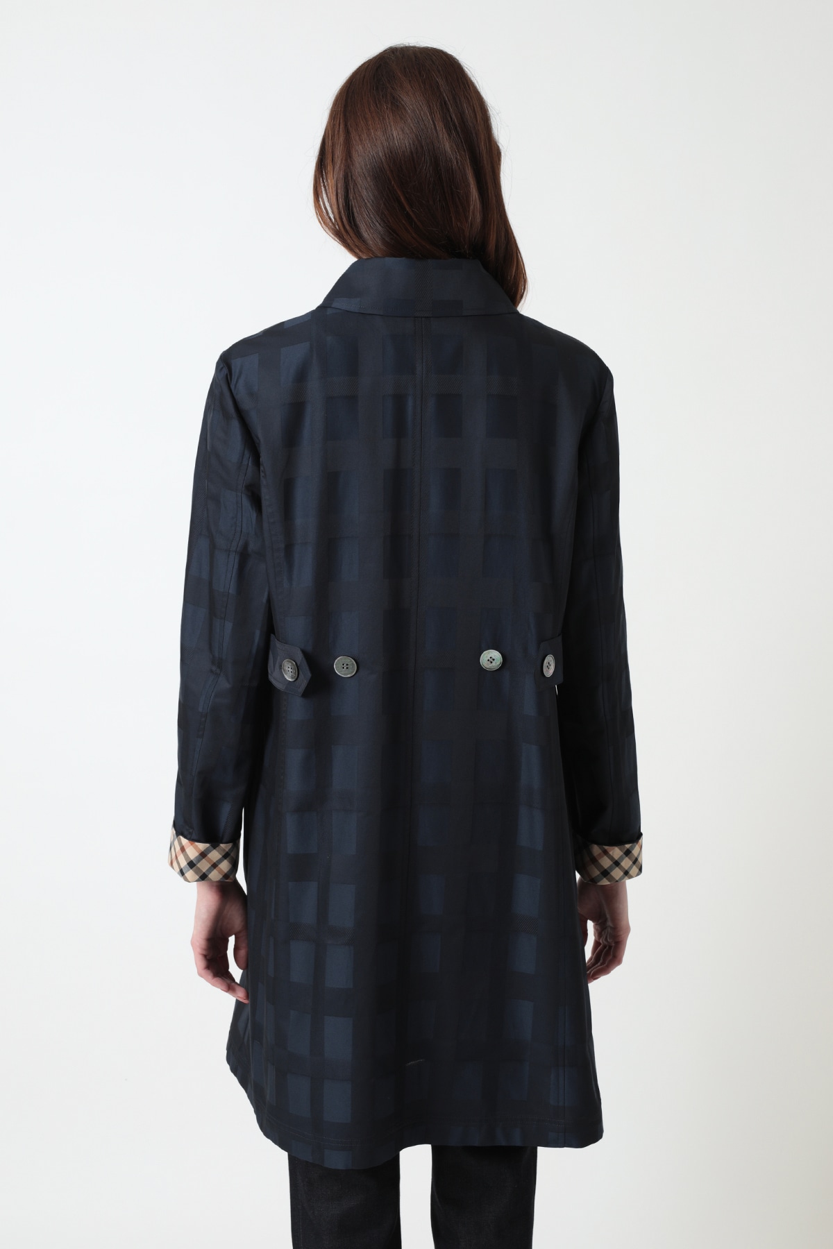 シャドーチェックシングルステンカラーコート｜DAKS（ダックス）公式