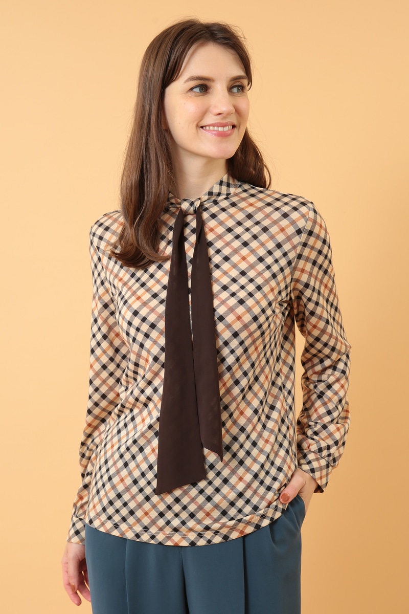 TV着用｜望月理恵さん】ボウタイブラウス風カットソー 10-291753｜DAKS